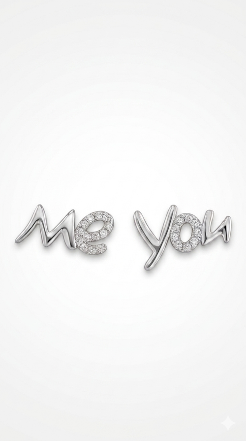 Me You Letter Stud Earrings