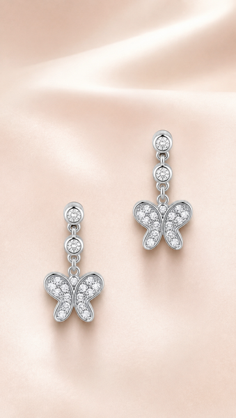 Butterfly Sparkle Drop Earrings