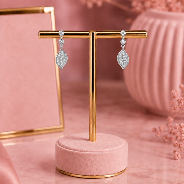 Willow Leaf Stone Drop Earrings