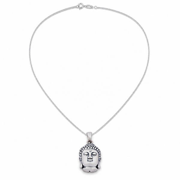 Serene Buddha Silver Necklace
