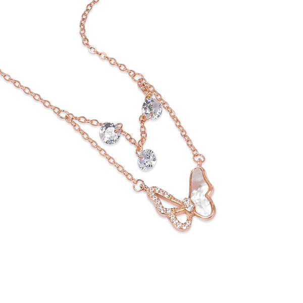 Rosé Butterfly Grace Necklace