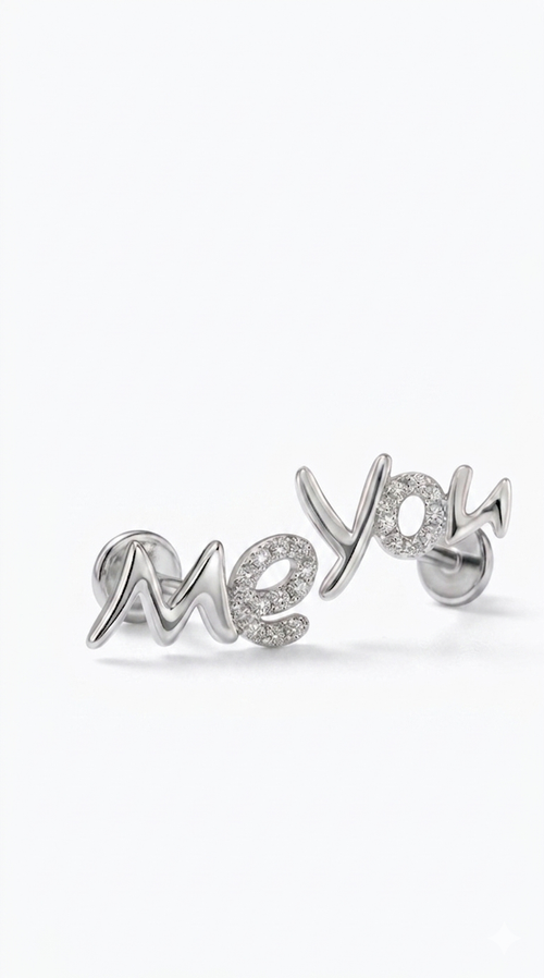 Me You Letter Stud Earrings