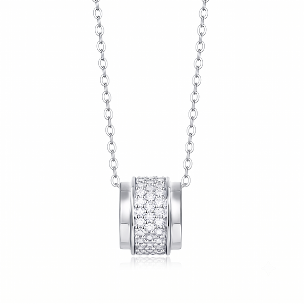 Pave Barrel Necklace