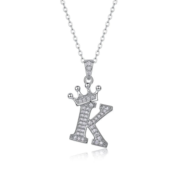 Monarch Initial K Crown Necklace