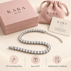 Kara KIT with 925 silver tennis bracelet and authenticity certificate