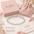 Kara by SJ 925 sterling silver heart bracelet with authenticity certificate and Kara KIT.