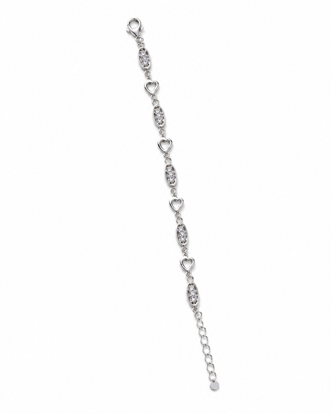 Amara Heart & Stone Silver Bracelet