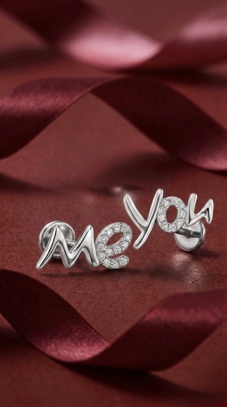 Me You Letter Stud Earrings