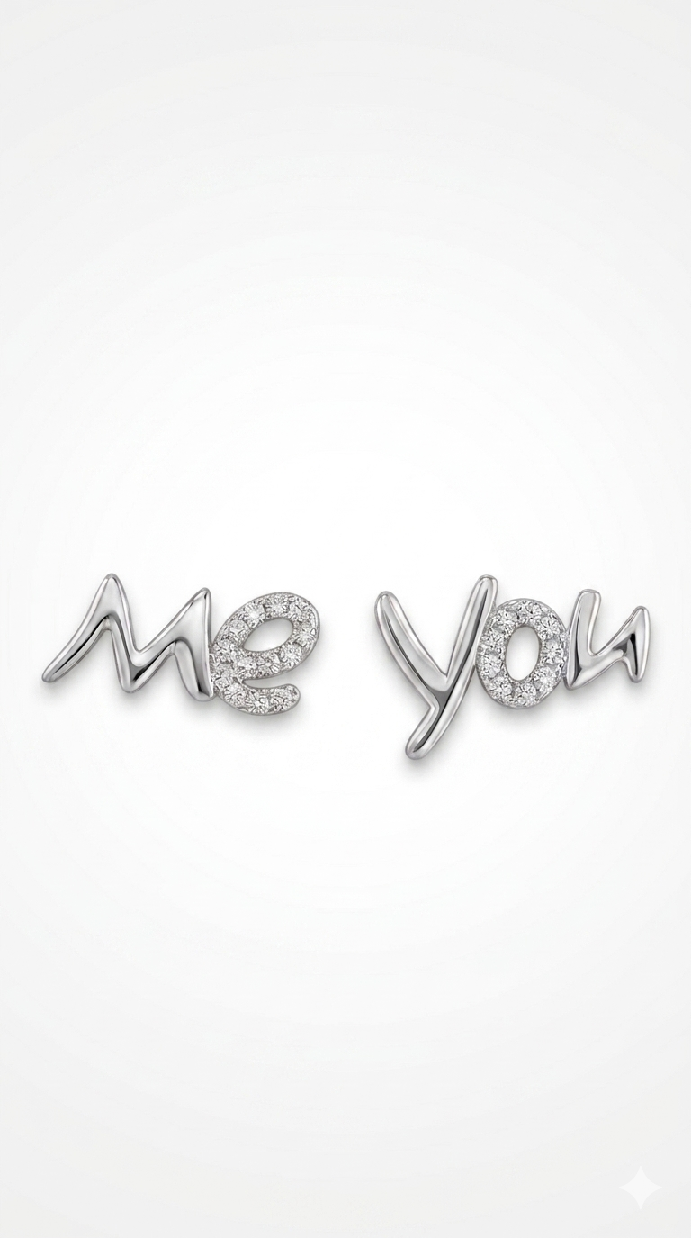Me You Letter Stud Earrings