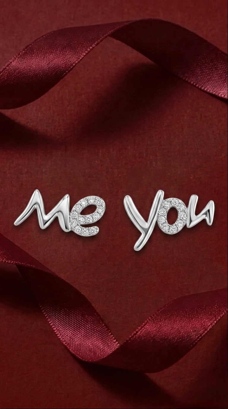 Me You Letter Stud Earrings