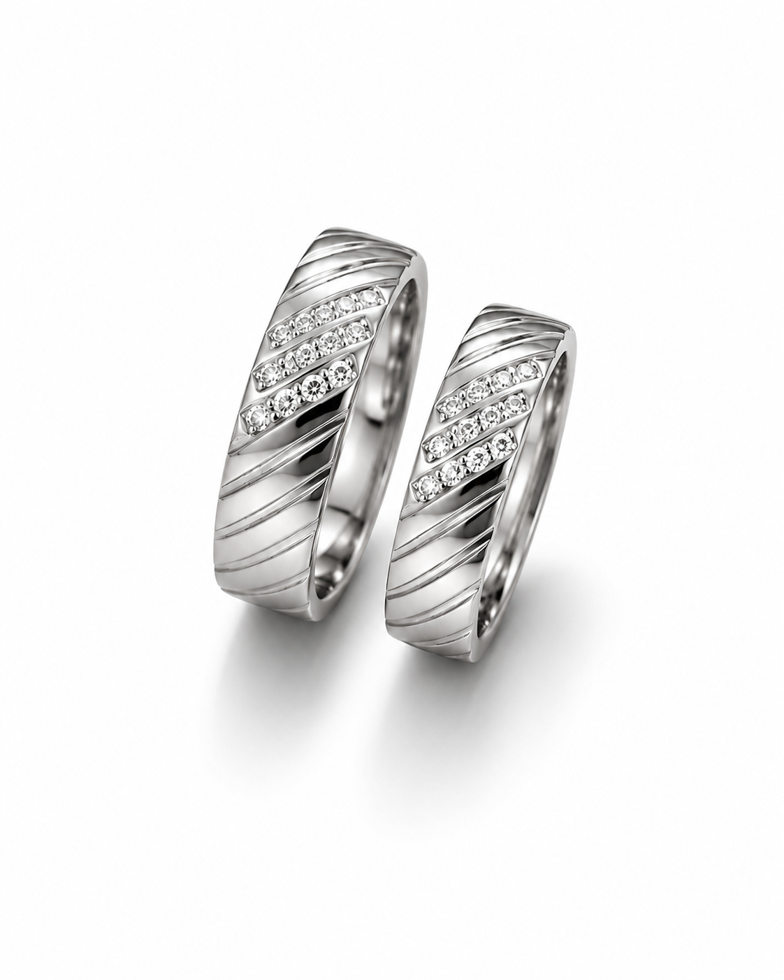 Entwined Spark Couple Rings