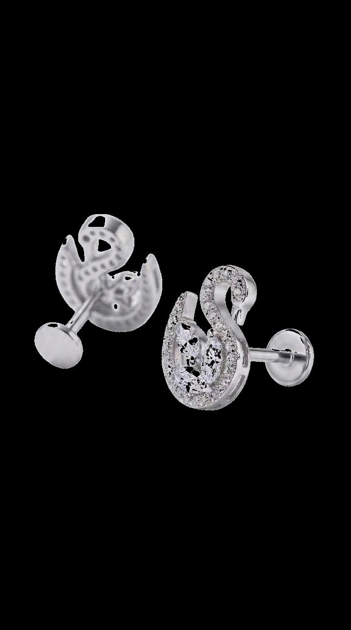 Serene Swan Zircon Earrings