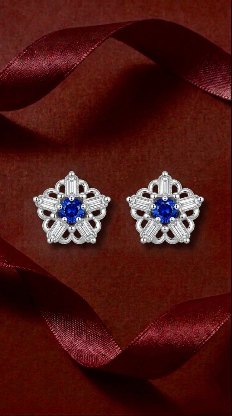 Azure Bloom Stud Earrings