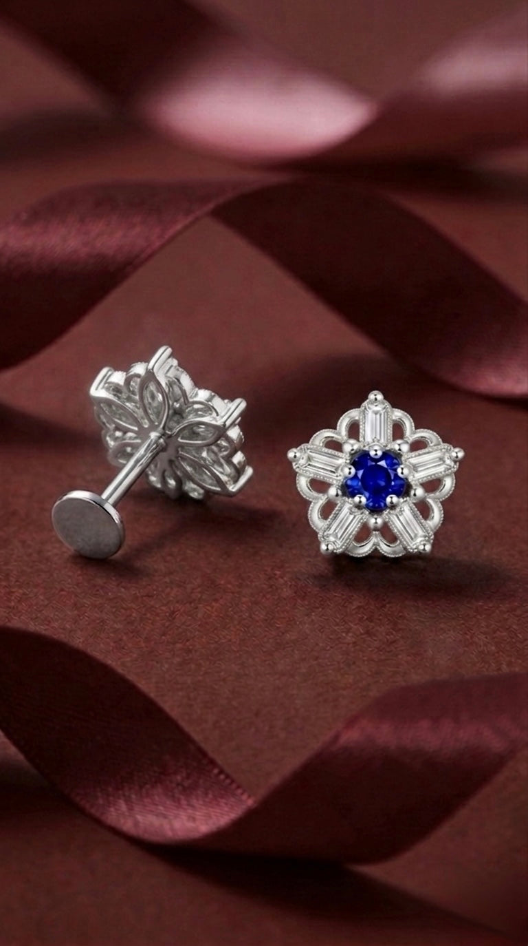 Azure Bloom Stud Earrings