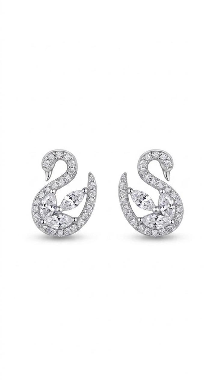 Serene Swan Zircon Earrings