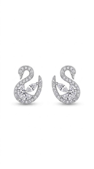 Serene Swan Zircon Earrings