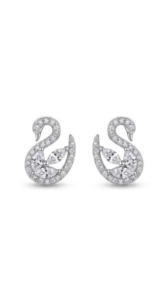 Serene Swan Zircon Earrings