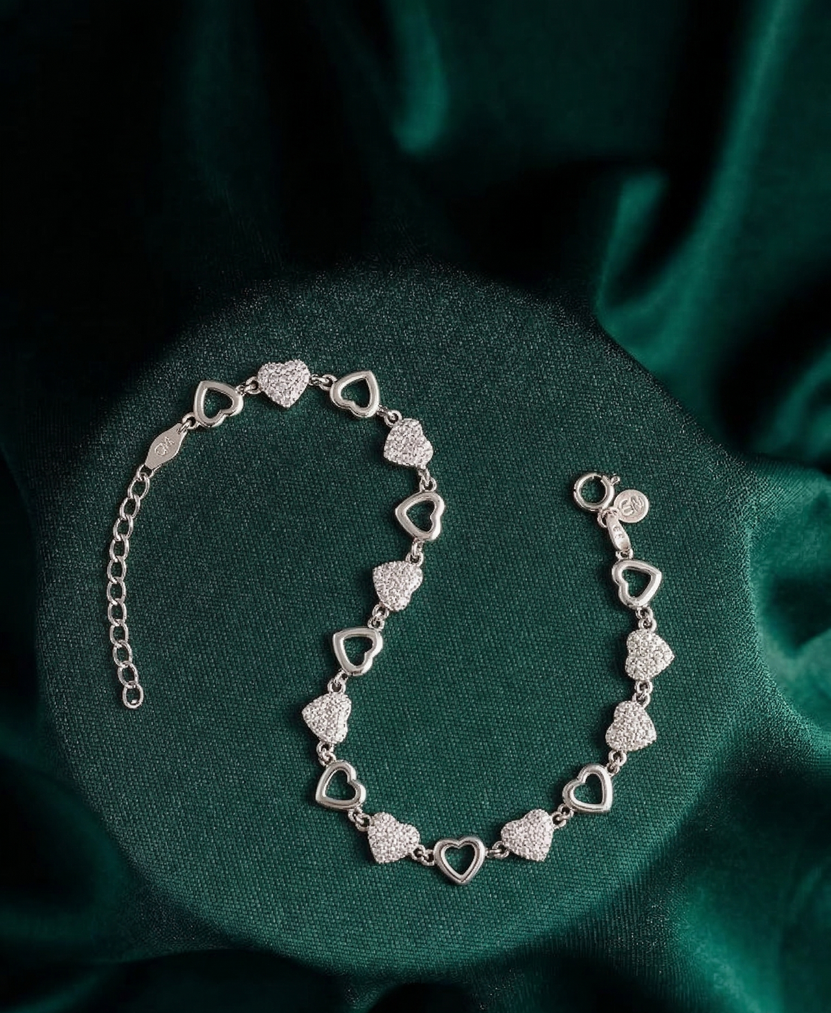 Open Heart Pave Bracelet