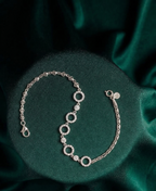 Celeste Circle Link 925 Sterling Silver Bracelet