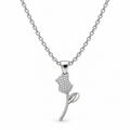 Main image: Everlasting Rose 925 sterling silver pendant with clear stones on a pure white background