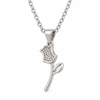 Construction image: Rear view of Everlasting Rose Pendant showing its open stone setting and polished bail
