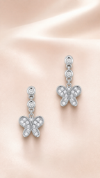 Butterfly Sparkle Drop Earrings
