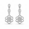 Floral Orbit Stone Drop Earrings