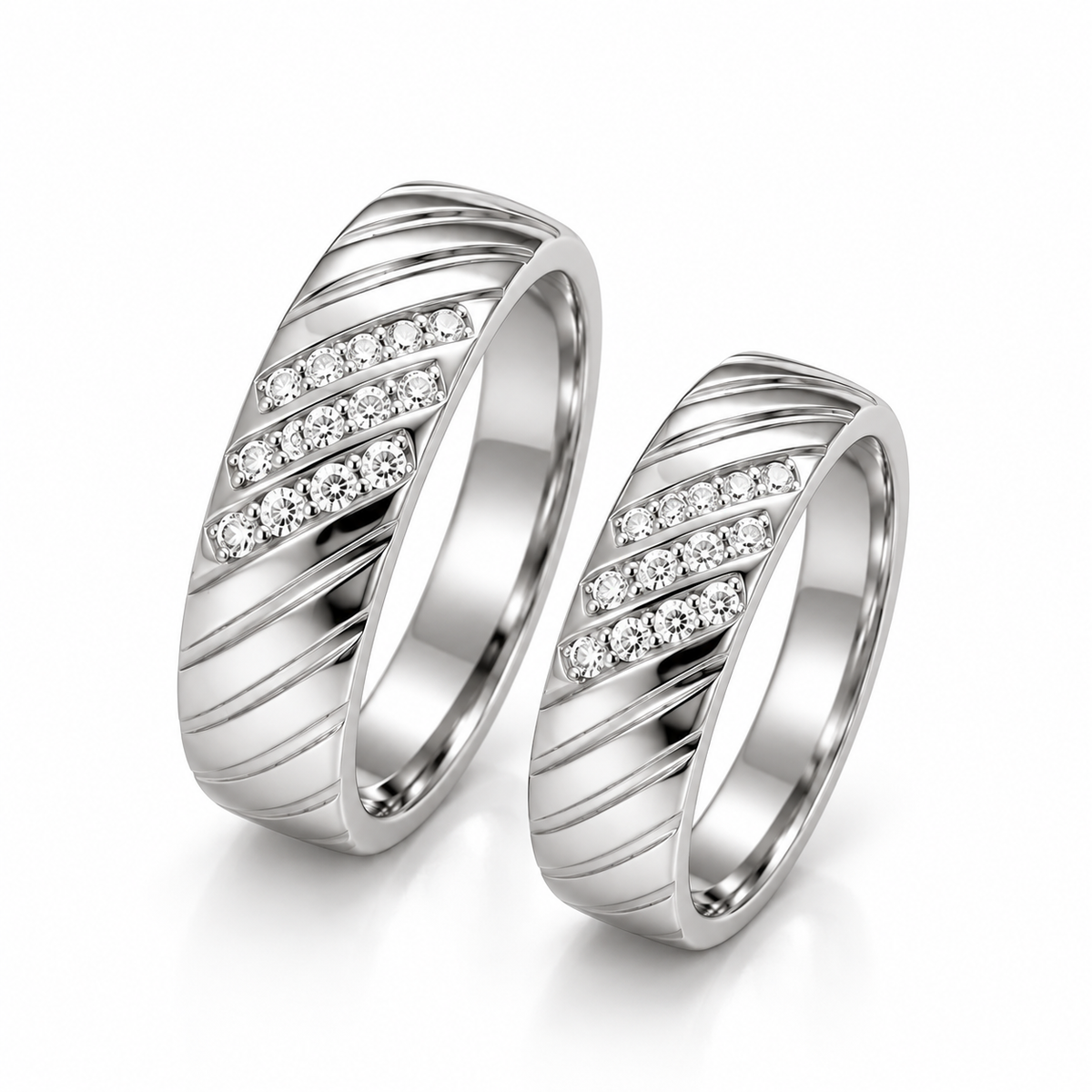 Entwined Spark Couple Rings