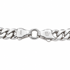Double-clasp closure and 925 marking on a silver curb bracelet