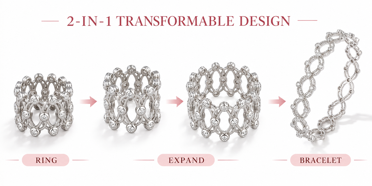 2-in-1 Transformable Ring Cum Bracelet