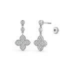 Floral Clover Drop Earrings