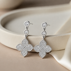 Floral Clover Drop Earrings