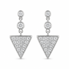 Geometric Triangle Stone Drop Earrings