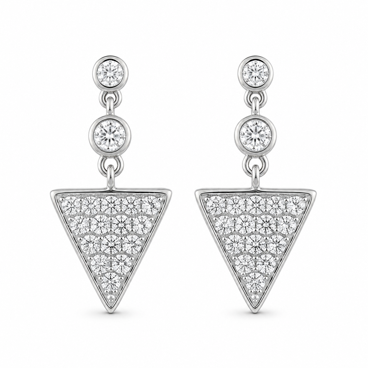 Geometric Triangle Stone Drop Earrings
