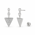 Geometric Triangle Stone Drop Earrings