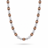 Rosé Orbit Button-Link Silver Chain