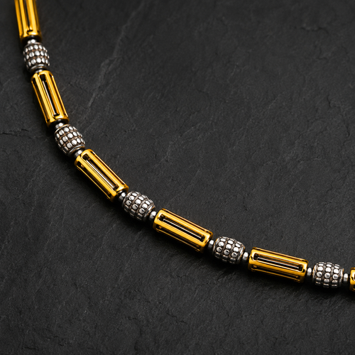 Aureo Grid Dual-Tone Silver Chain