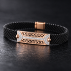 Filigree Shield Mesh Silver Bracelet