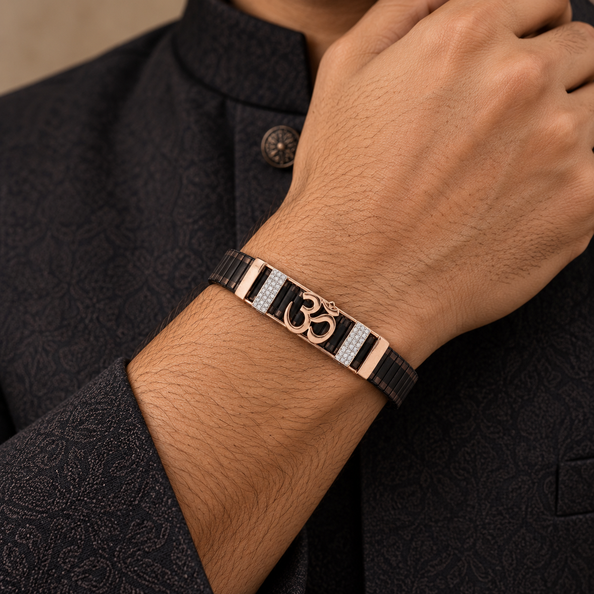 Om Silver Bracelet