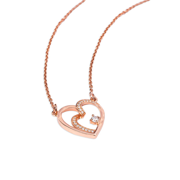 Rosé Eternal Heart Necklace