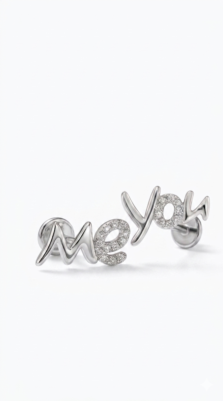 Me You Letter Stud Earrings