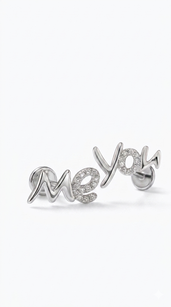 Me You Letter Stud Earrings