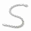 Primary image: Floral link 925 sterling silver bracelet on a clean white background  