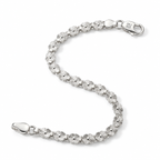 Primary image: Floral link 925 sterling silver bracelet on a clean white background  