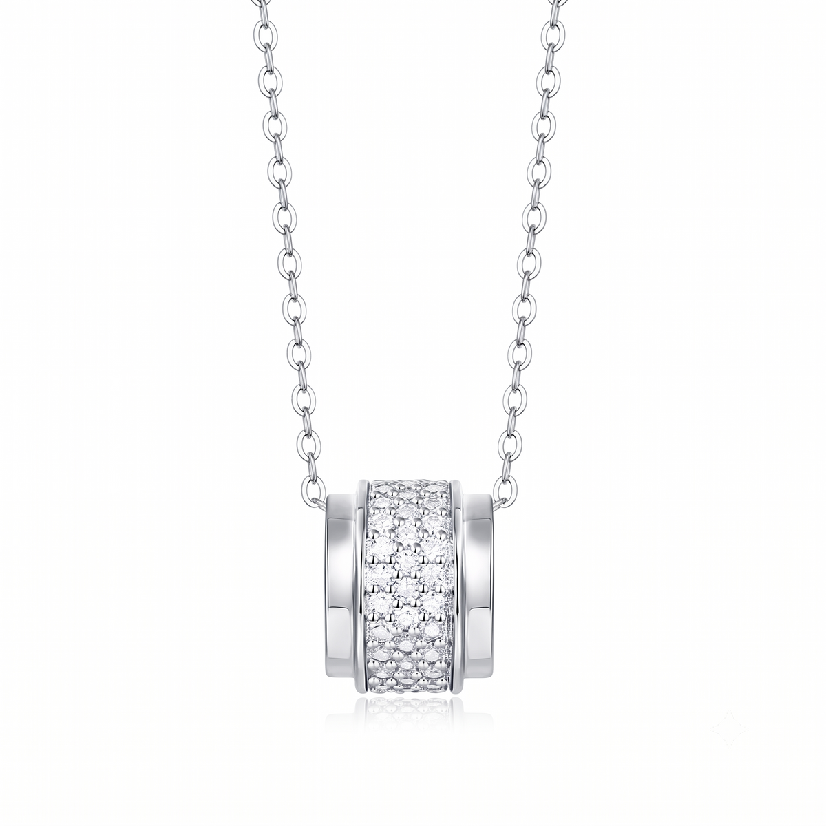 Pave Barrel Necklace