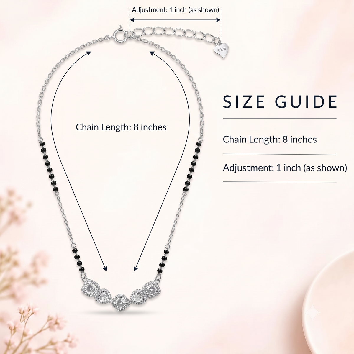 Crystal Link Mangalsutra Necklace