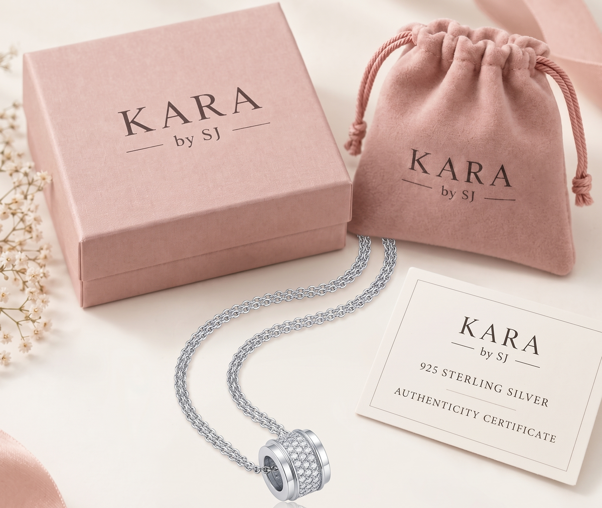 Pave Barrel Necklace