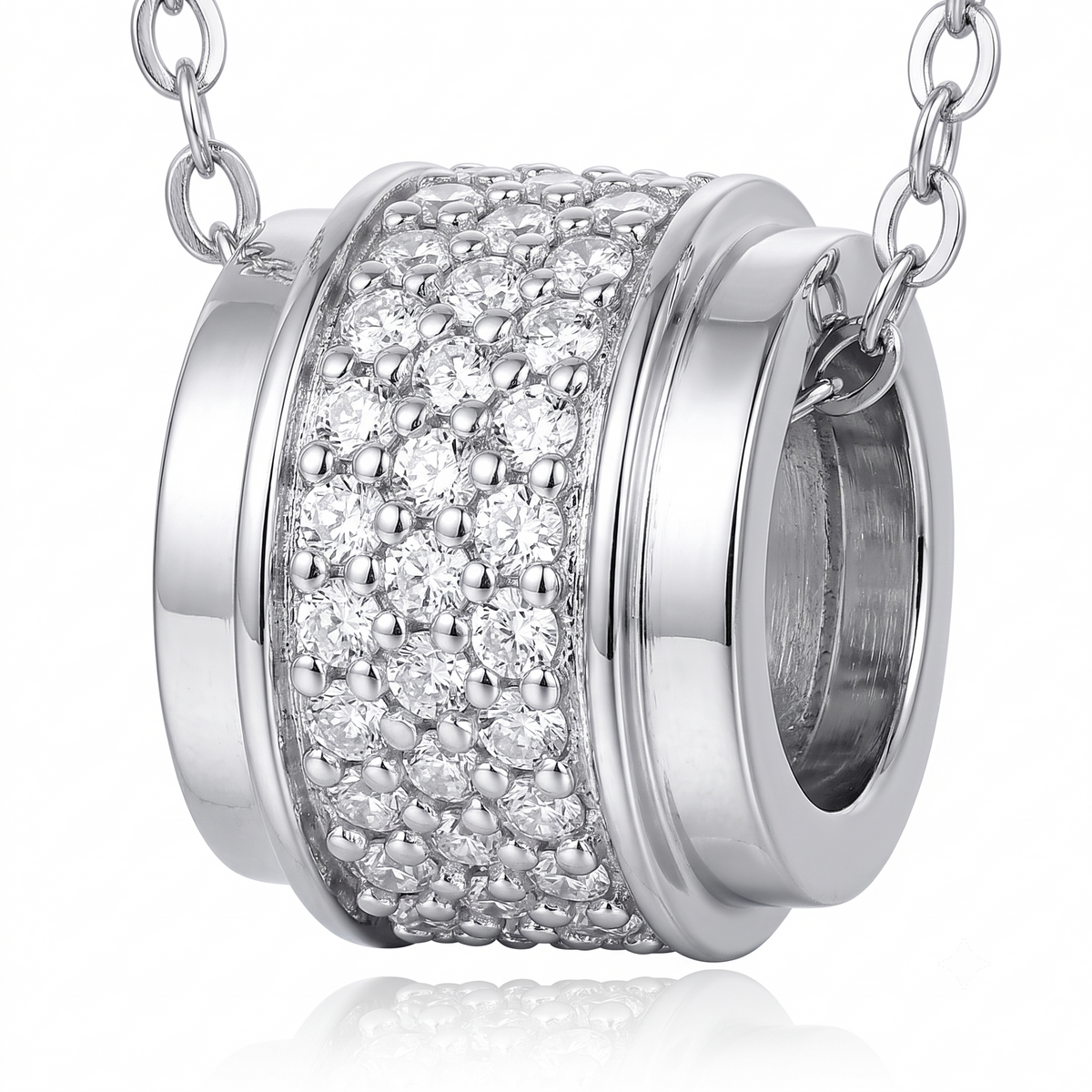 Pave Barrel Necklace