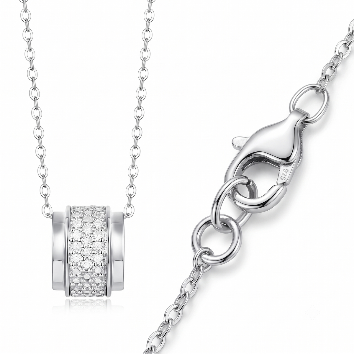 Pave Barrel Necklace