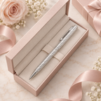 925 sterling silver ball pen displayed in an elegant gift box